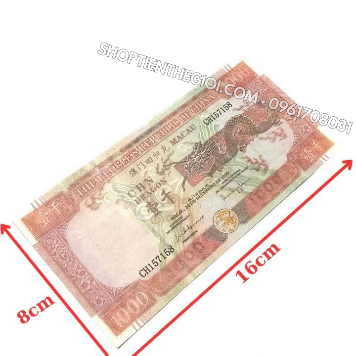 Tiền Lưu Niệm 1000 Dola Macau Hình Con Rồng Năm 1999 - SP006030
